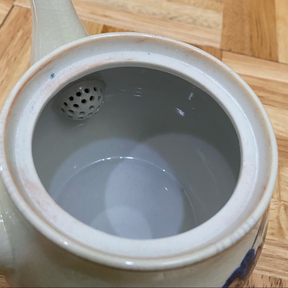 Vintage Japanese Kyusu Hand-painted Teapot Village Scene Teapot & 5 Cups Set - Picture 15 of 15